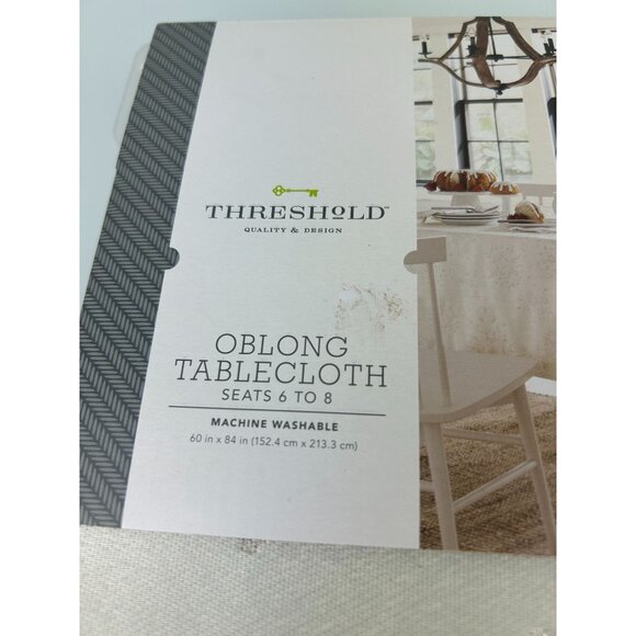 Threshold Oblong Tablecloth Snowflake Holiday Winter Christmas Cream Elegant - Picture 5 of 15